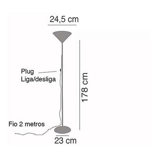 Luminária Coluna LLUMM Confort E27 Preta
