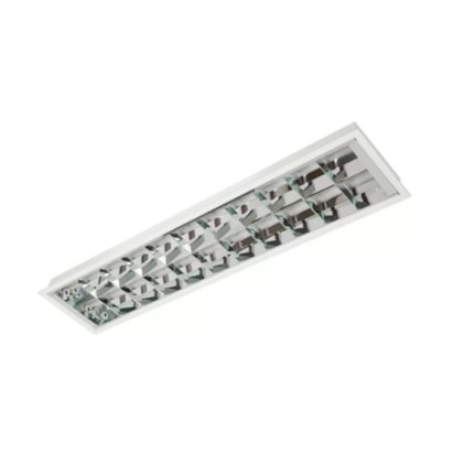 Luminária de Embutir Comercial Aletada Blan A-835 2x16w Branco