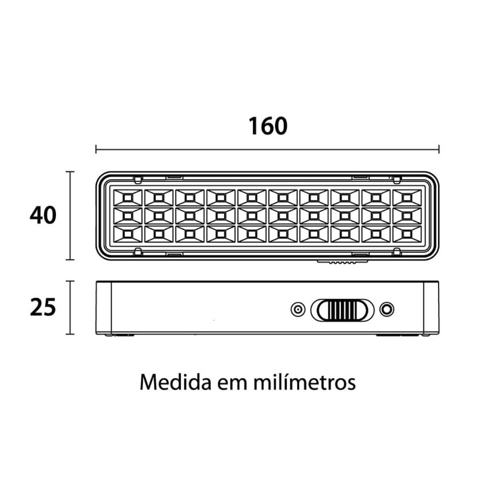 Luminária de Emergência LED Blumenau 1W Bivolt Branco - 40030034