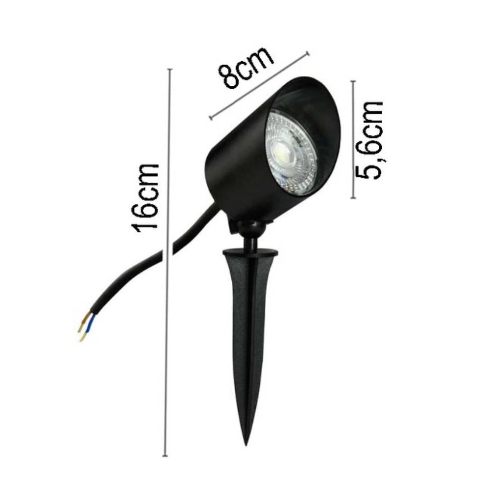 Luminária de Jardim Espeto LED Nordecor 7W 6000K Preto - 6164