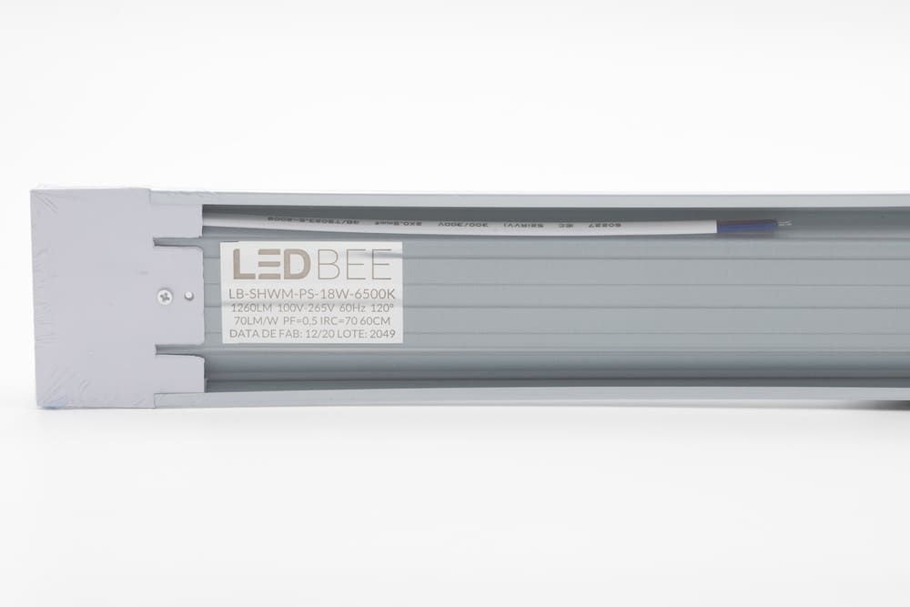 Luminária de Teto LED Ledbee 60cm Calha Slim 18W 6000K Branco - 19517