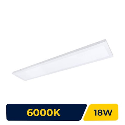 Luminária de Teto LED Sobrebor Retangular Branca 18W 6000K - LE-4687