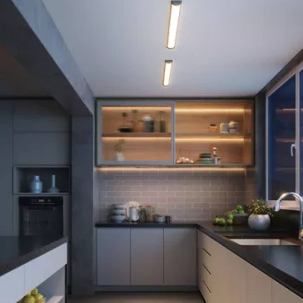 Luminária de Teto Sobrepor Calha Slim 36W 3000K Preto - 946190579