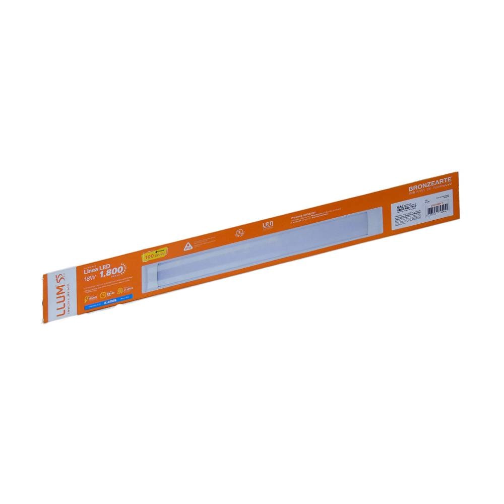 Luminária de Teto Sobrepor LLUMM Linea Slim 18W 6000K Bivolt Branco - LLDUS18W6KBC