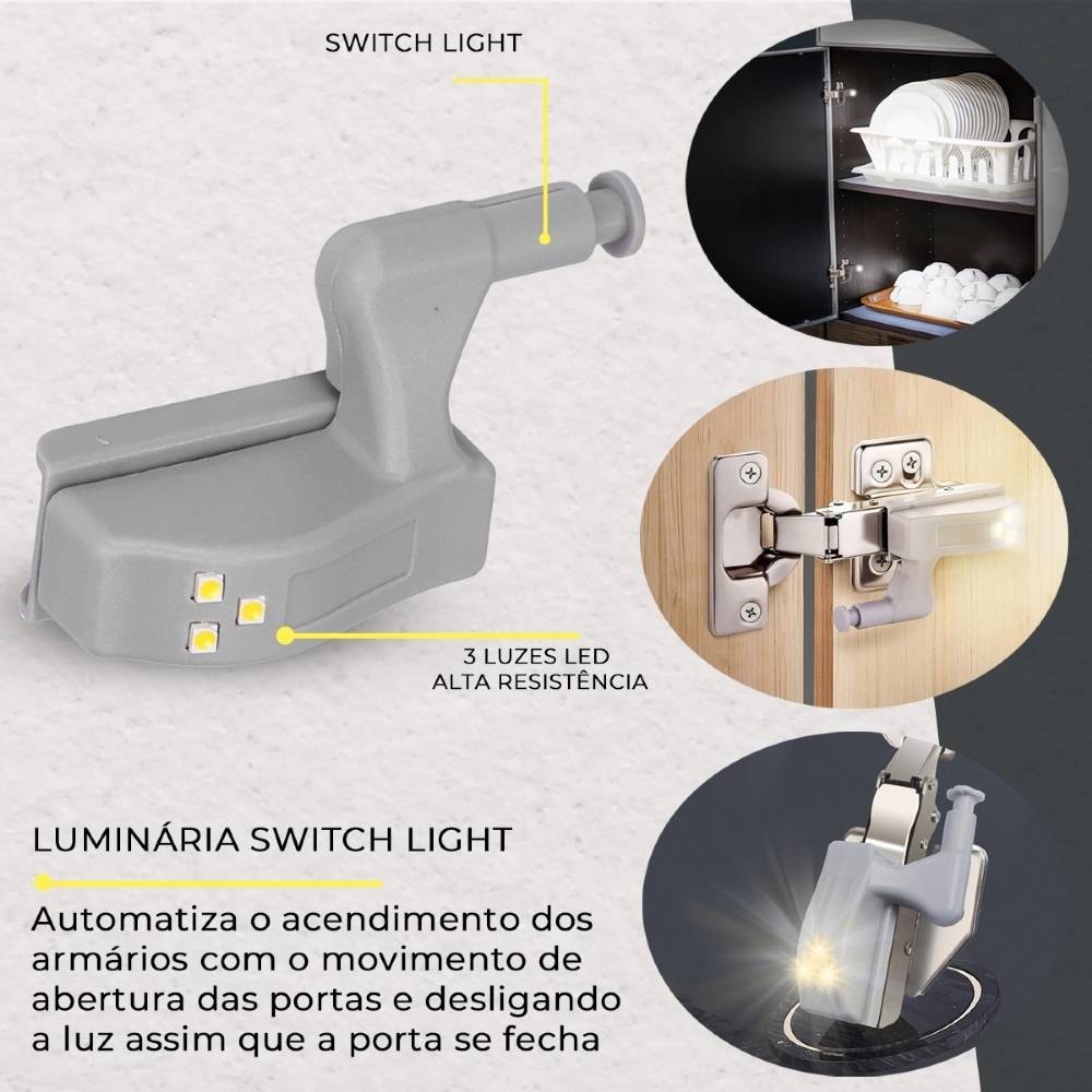 Luminária LED para Móveis Switch Light 12W 3000K - LSWT12V3KCZ