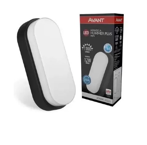 Luminária LED Tartaruga Avant 12W 6000K Bivolt Preta