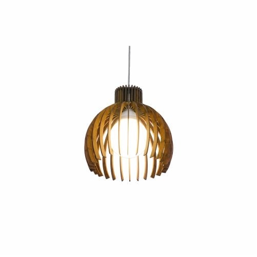 Luminária Pendente Accord Stecche Di Legno 26x26cm Imbuia - 1180