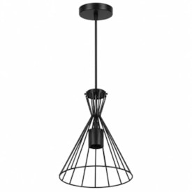 Luminária Pendente ARS Aramado Cone E27 Preto - 152