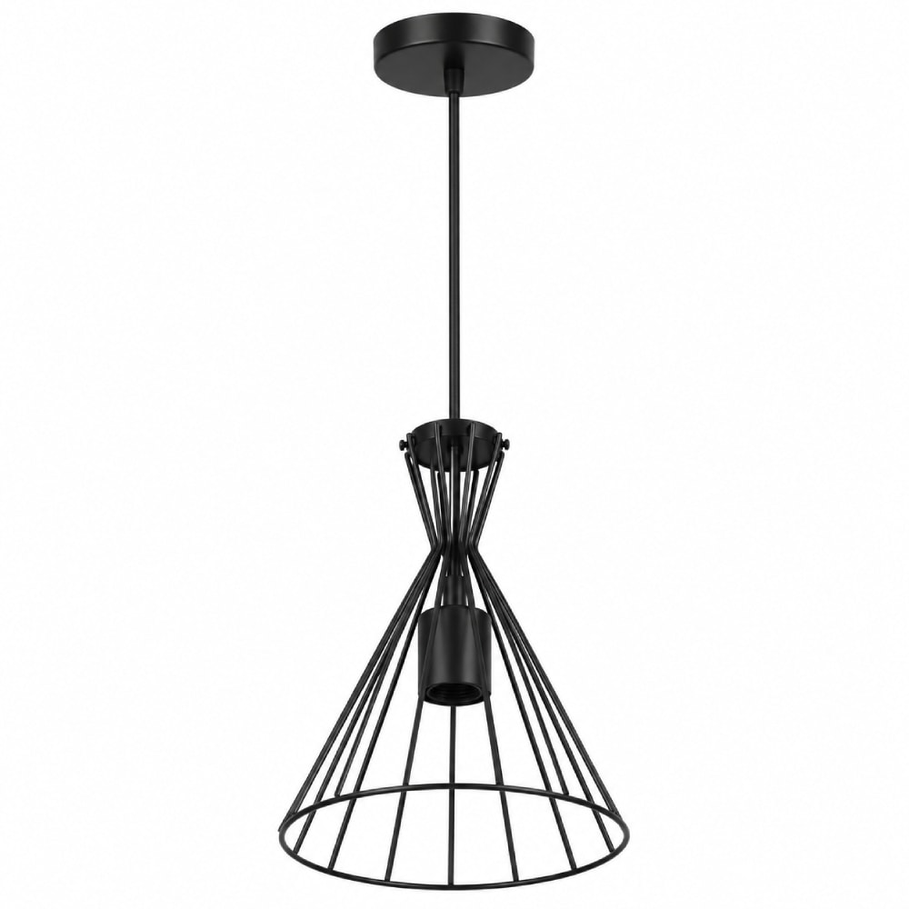 Luminária Pendente ARS Aramado Cone E27 Preto - 152