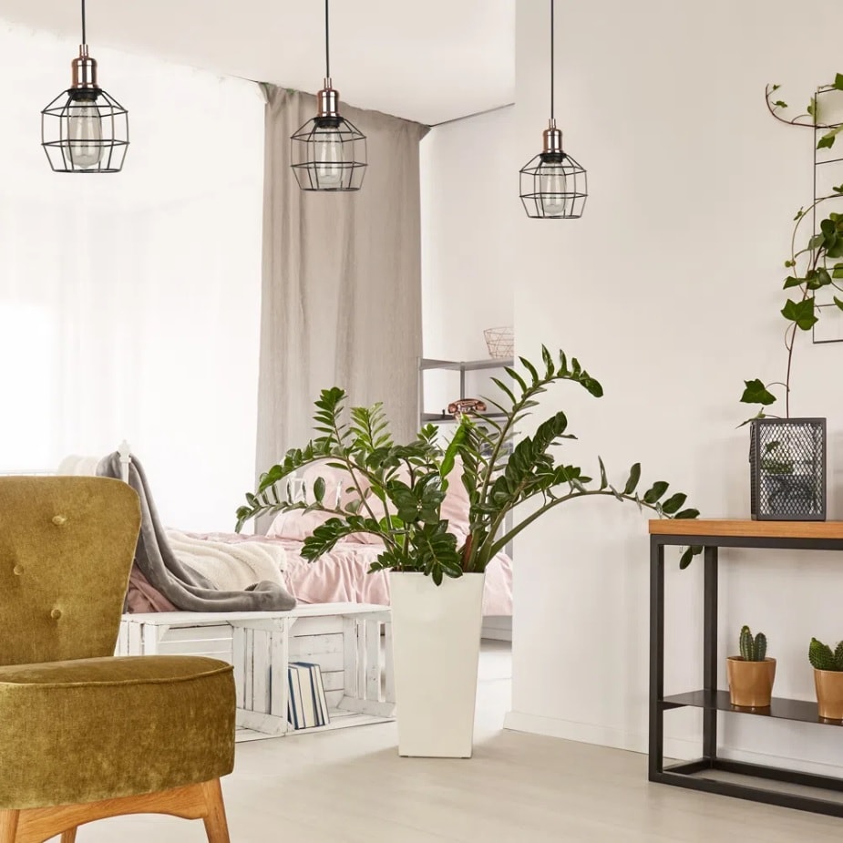 Luminária Pendente Bella Cage Cobre Preto - JY009