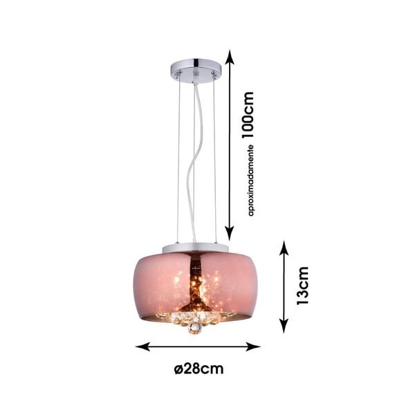 Luminária Pendente Bella Soho Cobre / Transparente - PD005CO