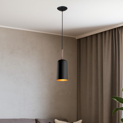 Luminária Pendente Bilboque RGA 16x13 Preto - 1923PTFCB