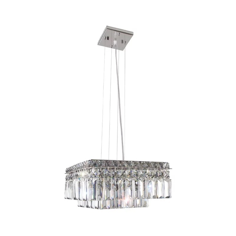 Luminária Pendente Bronzearte Paris Cristal Quadrado 30x30cm - GPPR303006PDV2