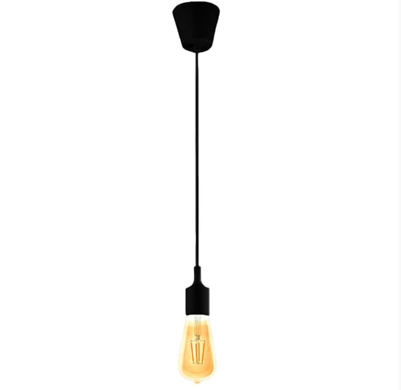 Luminária Pendente CTB Silicone E27 Preto - 18836