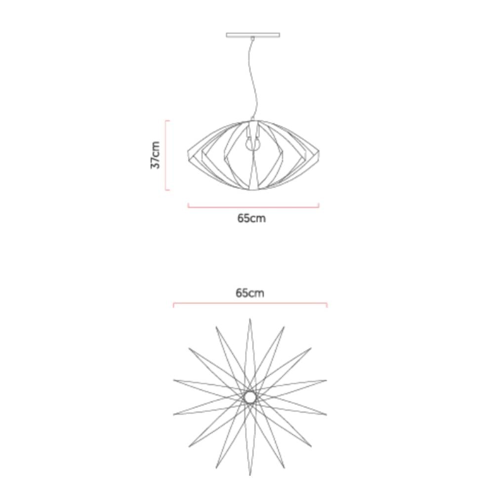 Luminária Pendente Fox 37x65cm Imbuia - 890
