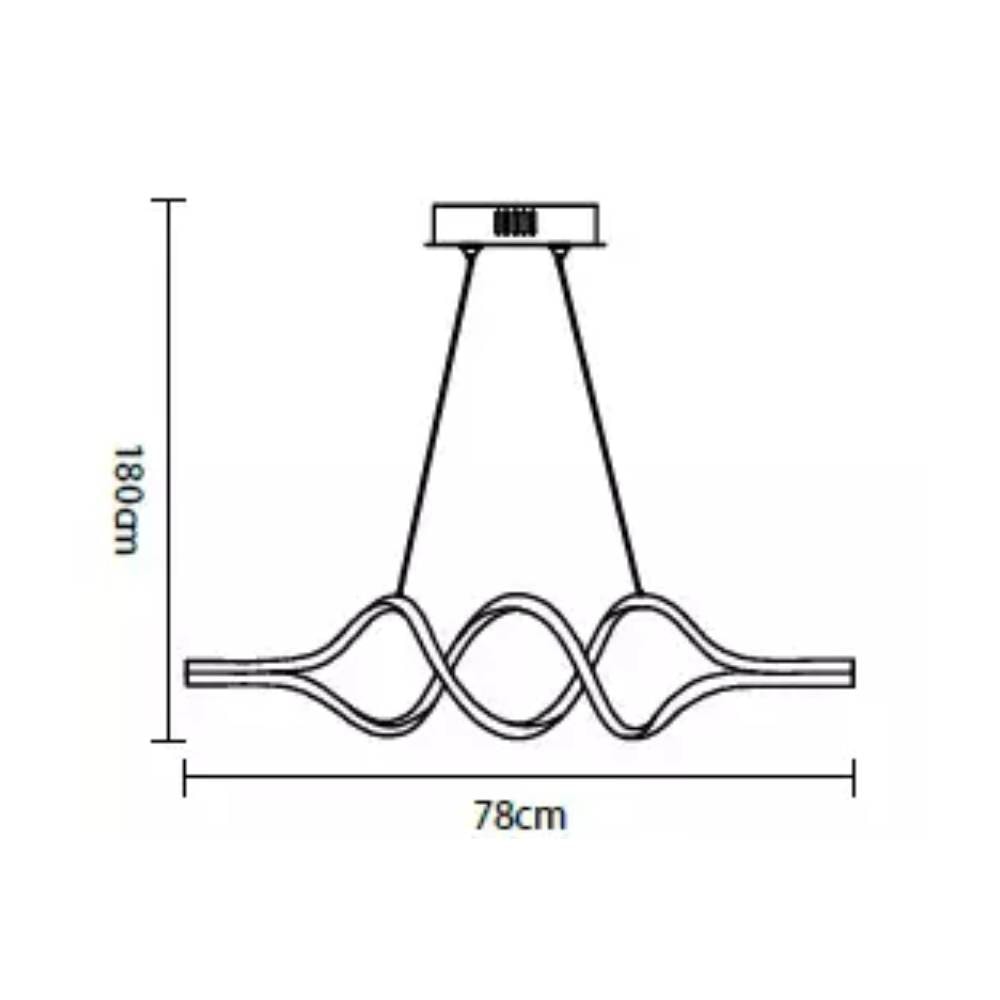Luminária Pendente Hevvy Horizon Led Preto - PZ-0085BK