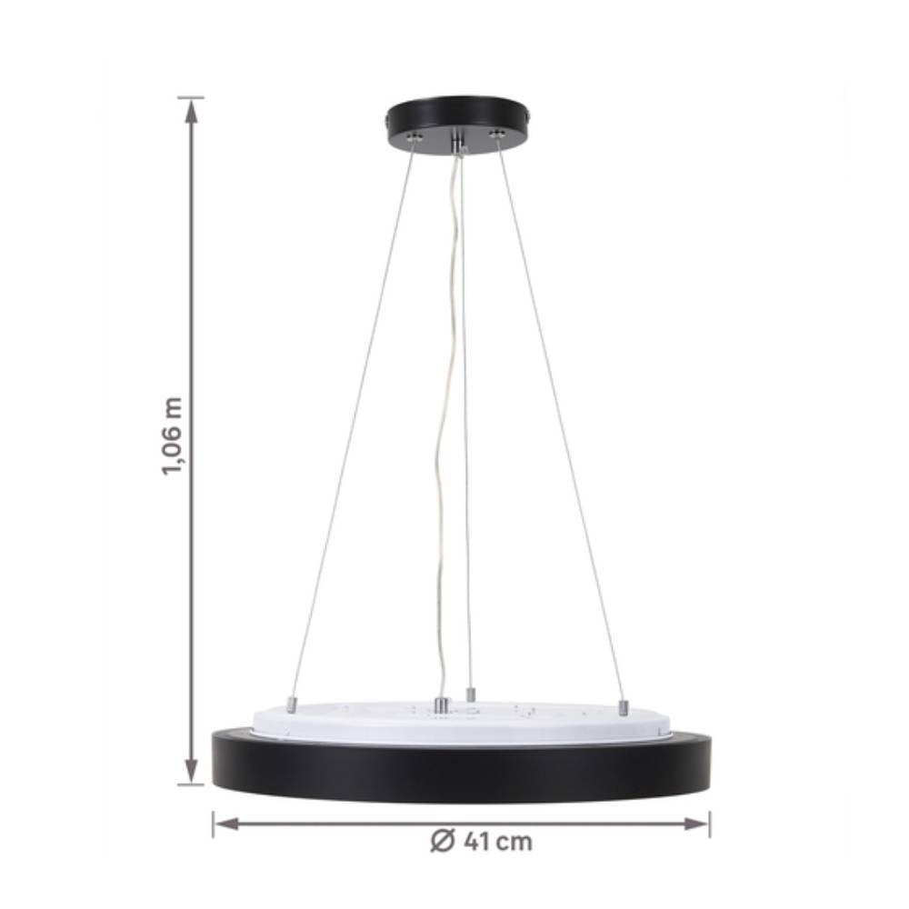 Luminária Pendente Hevvy Montana Led 41cm Preto e Dourado - LY-8762MH