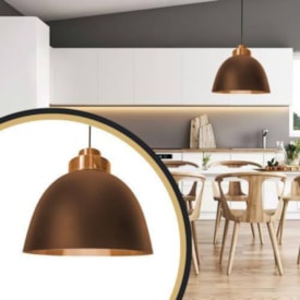 Luminária Pendente Hevvy Nobre Monaco Led 36x40cm Marrom/Cobre - 9307T