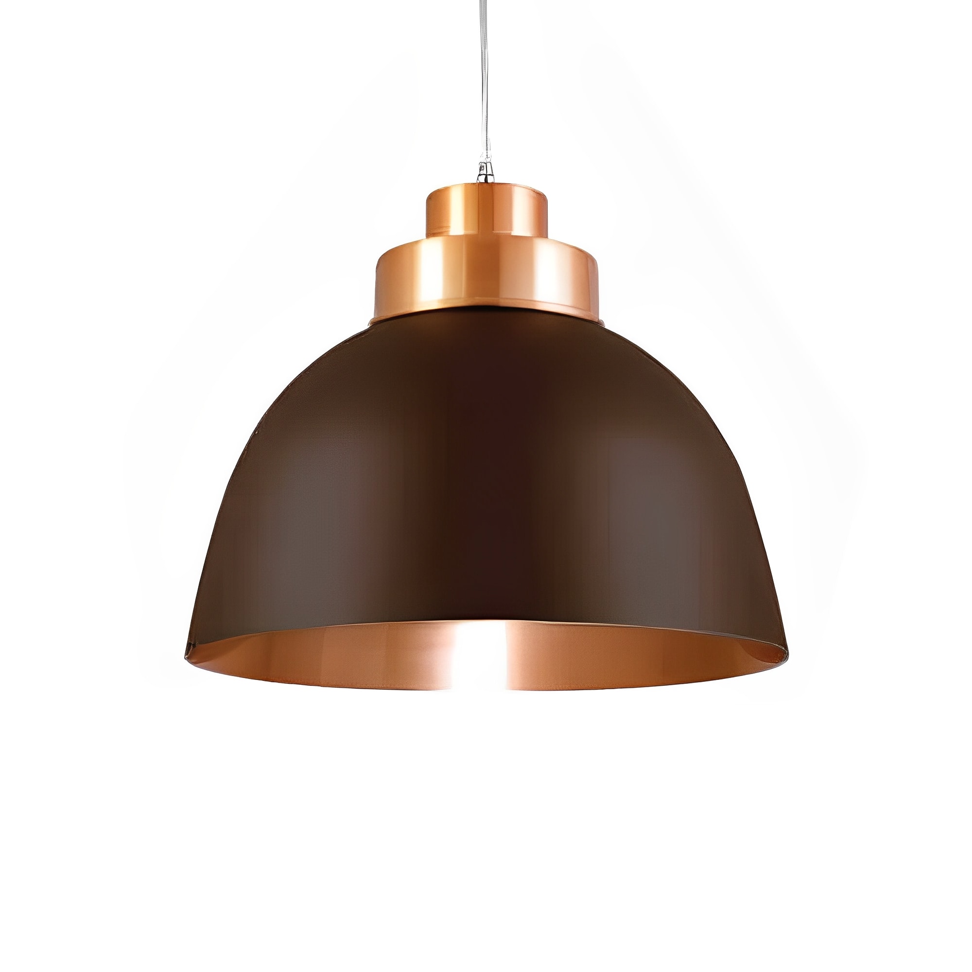 Luminária Pendente Hevvy Nobre Monaco Led 36x40cm Marrom/Cobre - 9307T