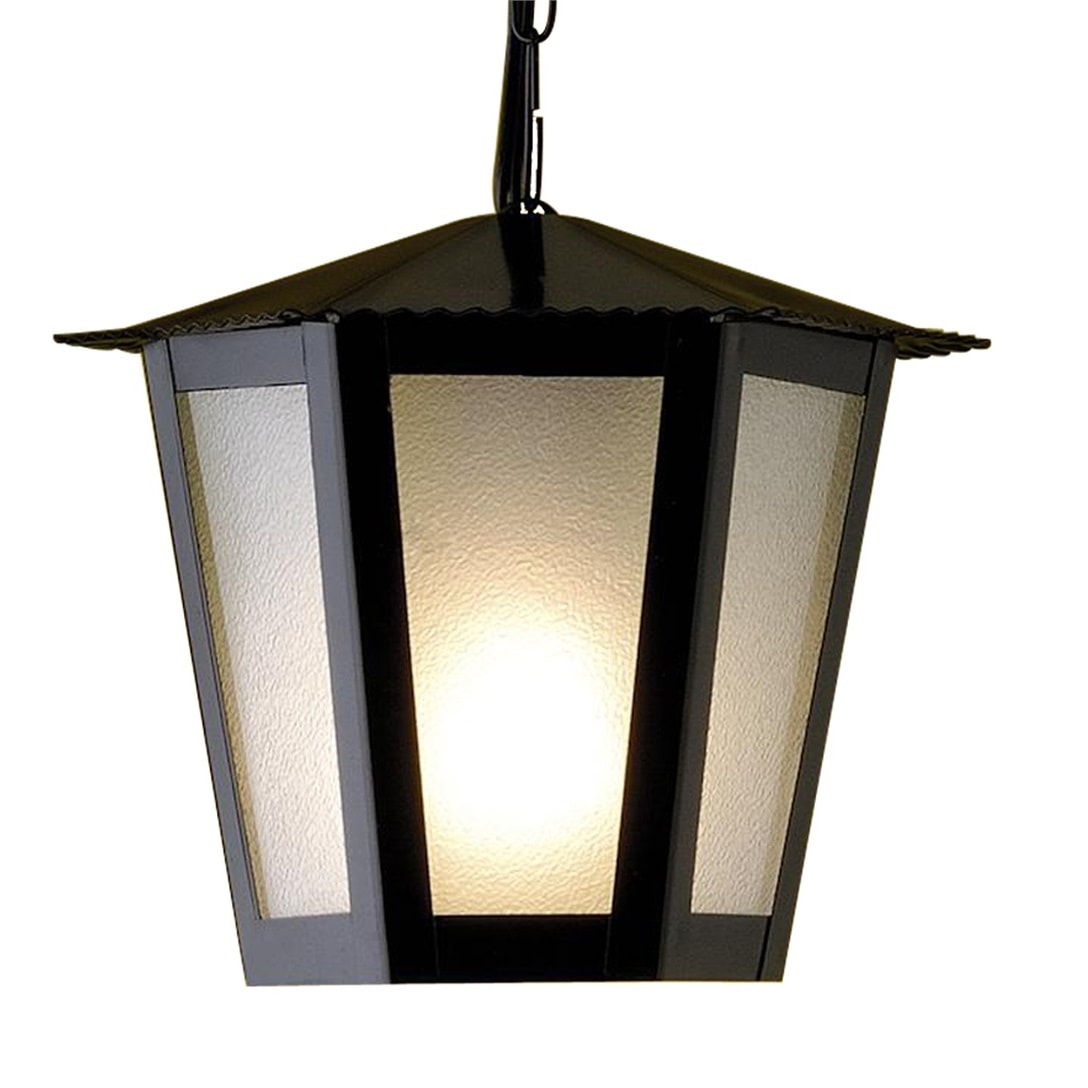 Luminária Pendente Ideal Colonial Sextavada Preta - L-1-C