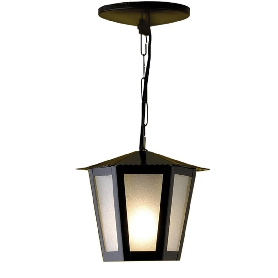 Luminária Pendente Ideal Colonial Sextavada Preta - L-1-C