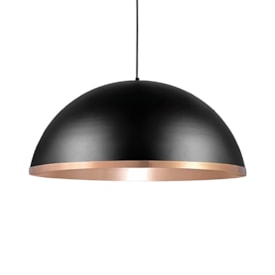 Luminária Pendente Nobre Atenas Luxo 18x42cm Preto e Cobre - 1168
