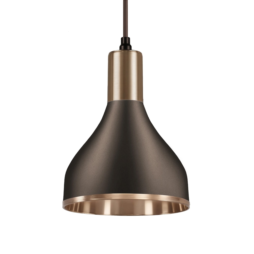 Luminária Pendente Nobre Berlim Luxo 20x15,5cm Marrom com Cobre - 9187