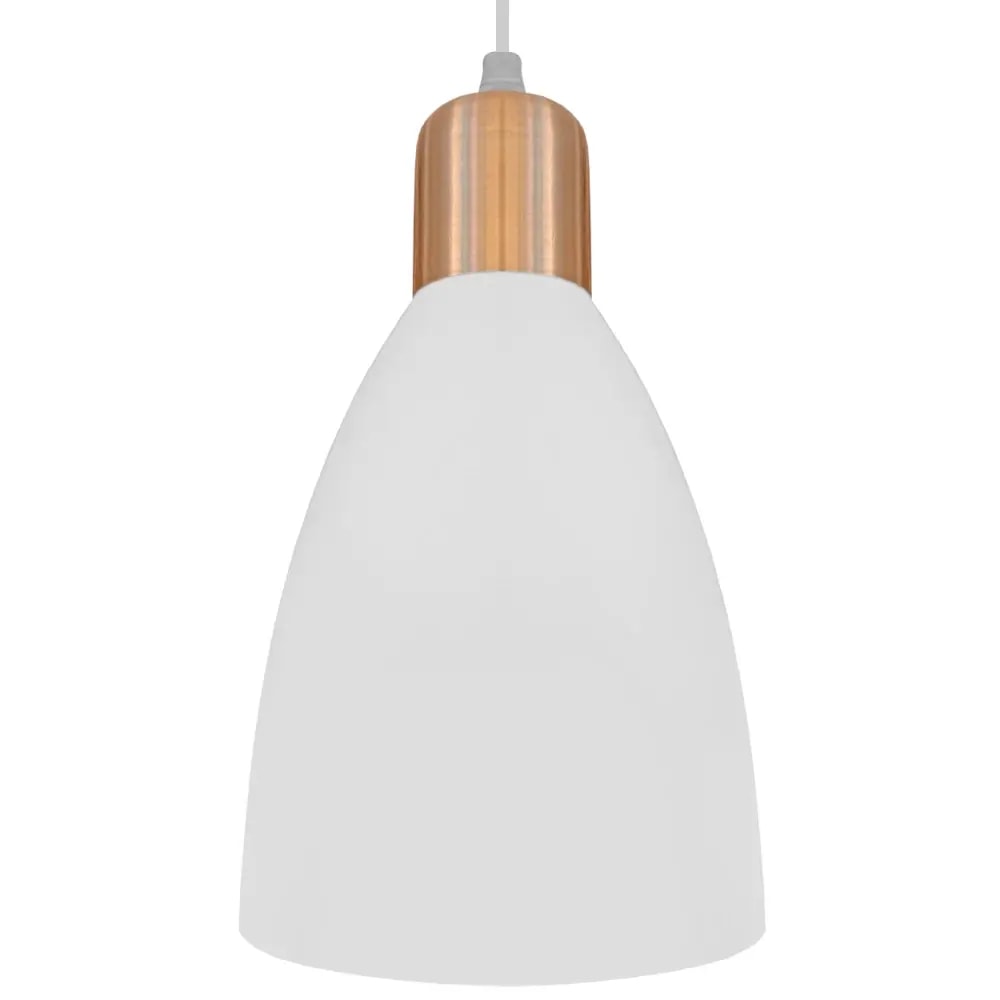 Luminária Pendente Nobre Egito Premium 22x13cm Branco com Cobre - 2102