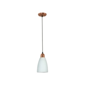 Luminária Pendente Nobre Egito Premium 22x13cm Branco com Cobre - 2102