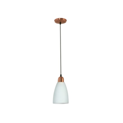 Luminária Pendente Nobre Egito Premium 22x13cm Branco com Cobre - 2102