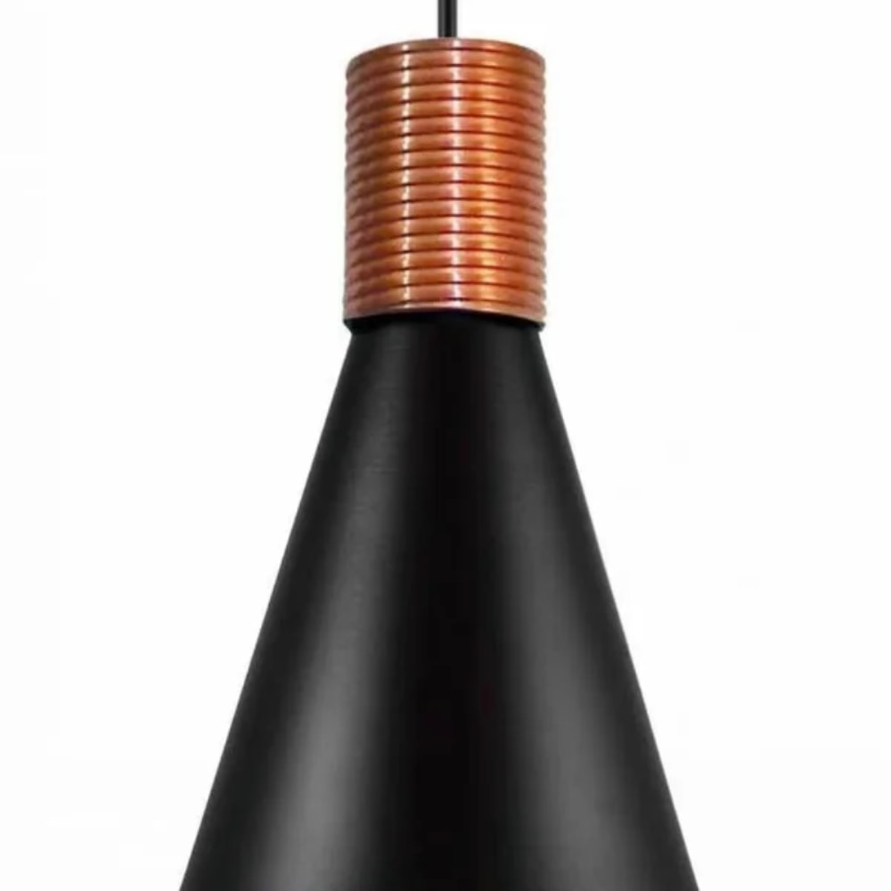 Luminária Pendente Nobre Fuji M Premium 24x15,5 Preto/Cobre - 6156