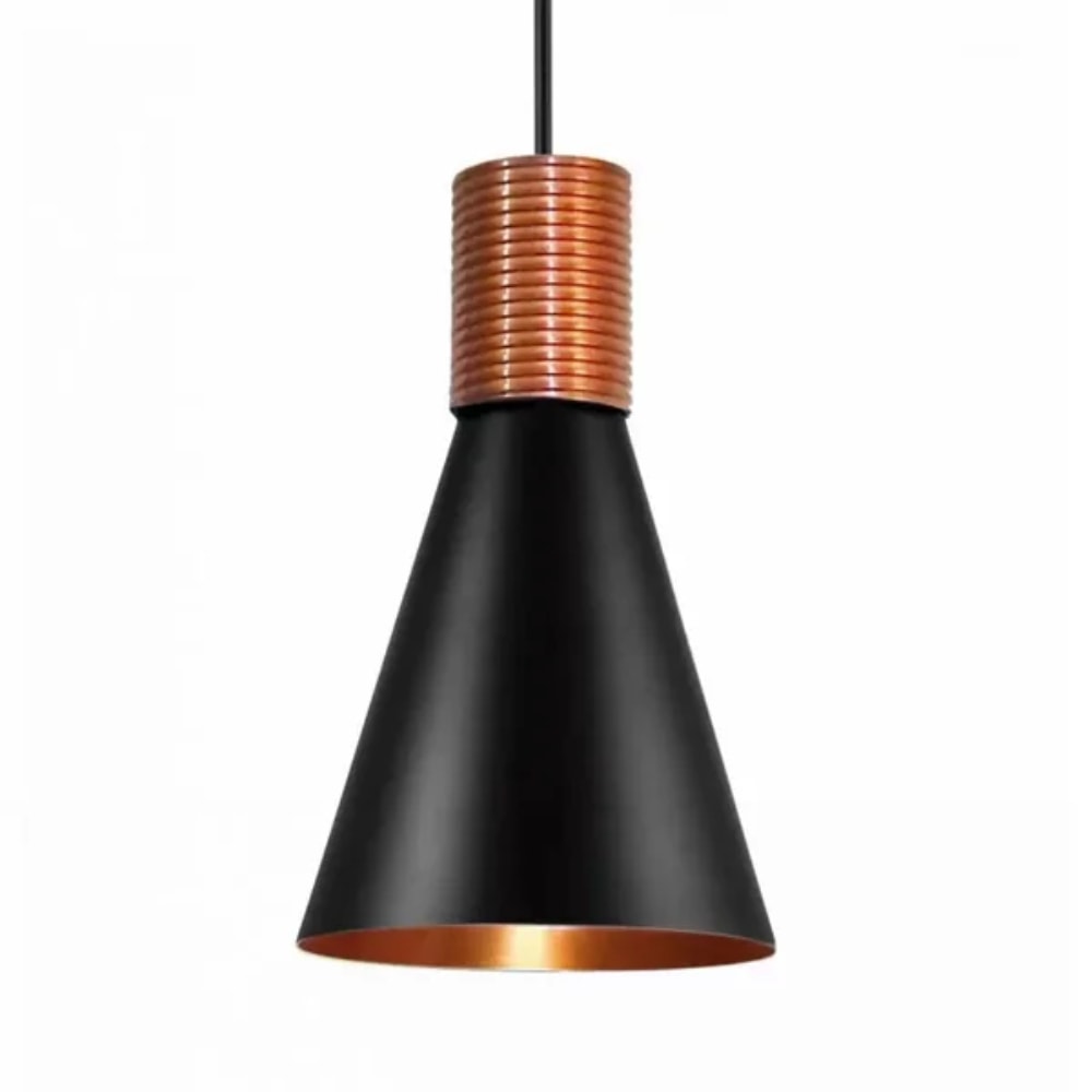 Luminária Pendente Nobre Fuji M Premium 24x15,5 Preto/Cobre - 6156