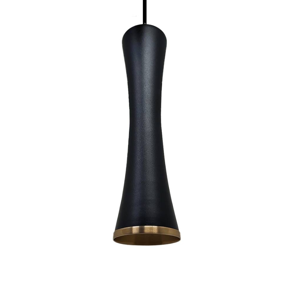 Luminária Pendente Nobre Montreal Luxo 30,5x7cm Preto - 11053