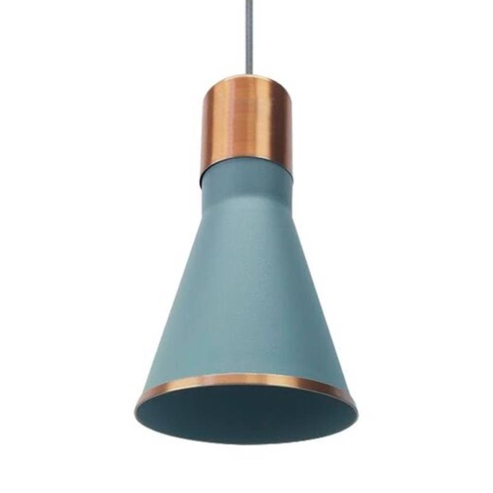 Luminária Pendente Nobre Santiago Luxo 27x17,5cm Fendi/Cobre - 9242T