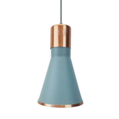 Luminária Pendente Nobre Santiago Luxo 27x17,5cm Fendi/Cobre - 9242T