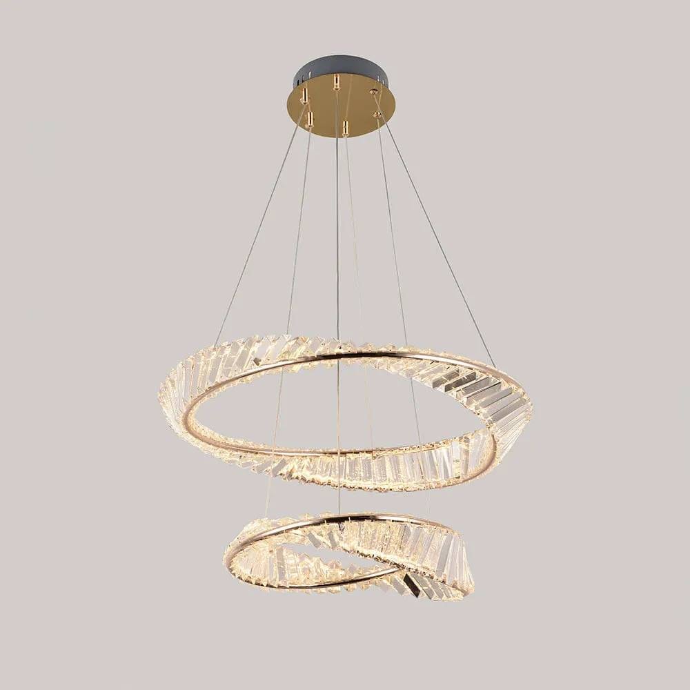 Luminária Pendente Nordecor Lezie Led 40+60cm 71W 3000K Cristal Ouro - 2737