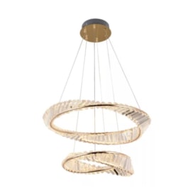 Luminária Pendente Nordecor Lezie Led 40+60cm 71W 3000K Cristal Ouro - 2737
