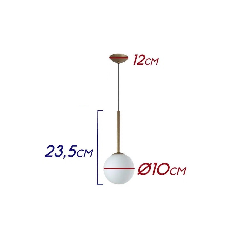 Luminária Pendente Quality Orbit 1xG9 Dourada - PDH1534DO