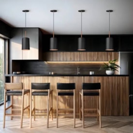 Luminária Pendente RGA 16x13 Marrom e Dourado - 1923MRDR