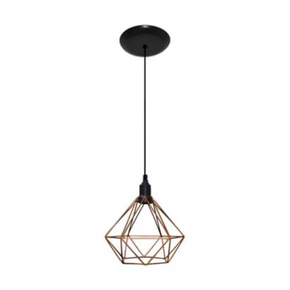 Luminária Pendente RGA Diamante 18cm Cobre - 1848
