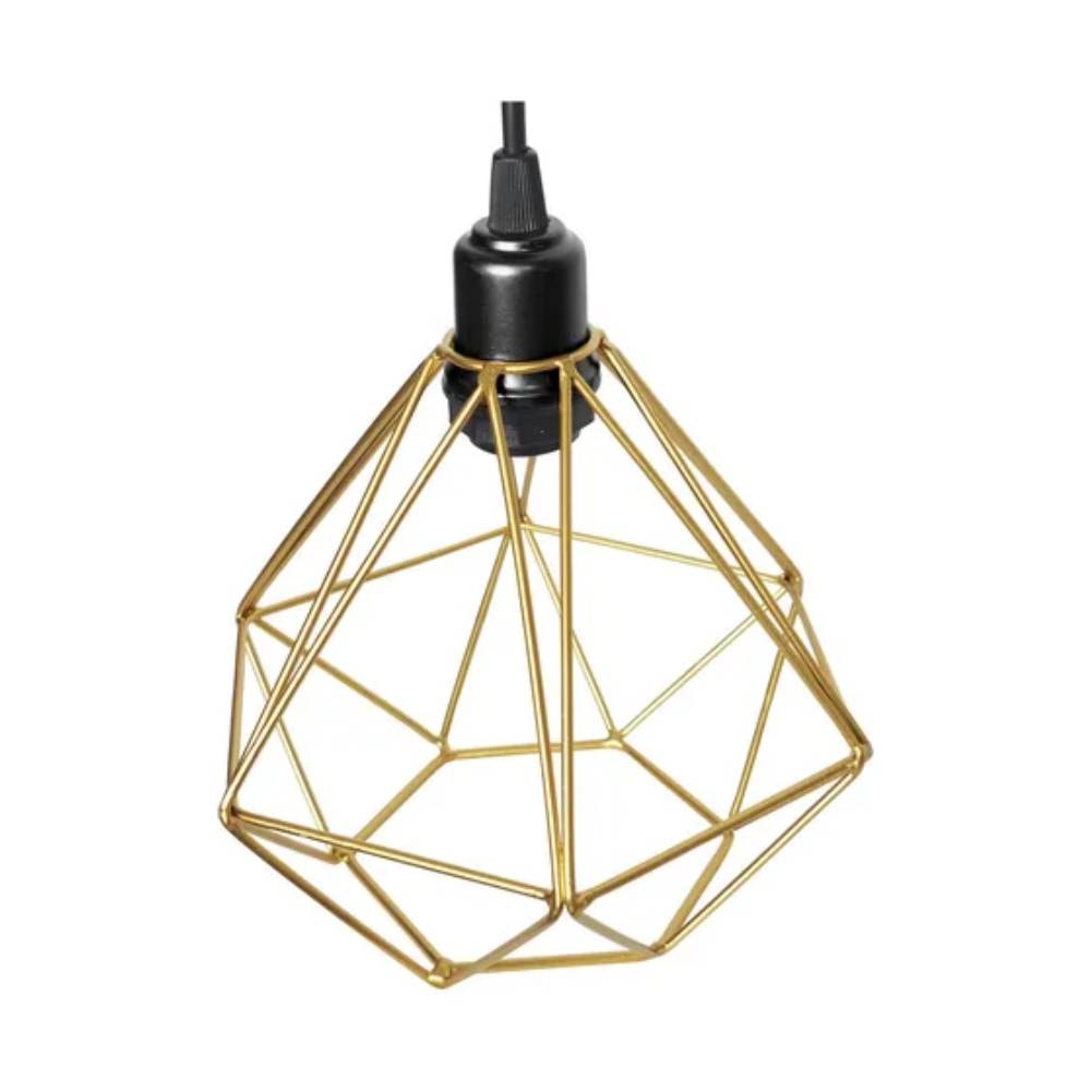 Luminária Pendente RGA Diamante 18cm Dourado - 1848