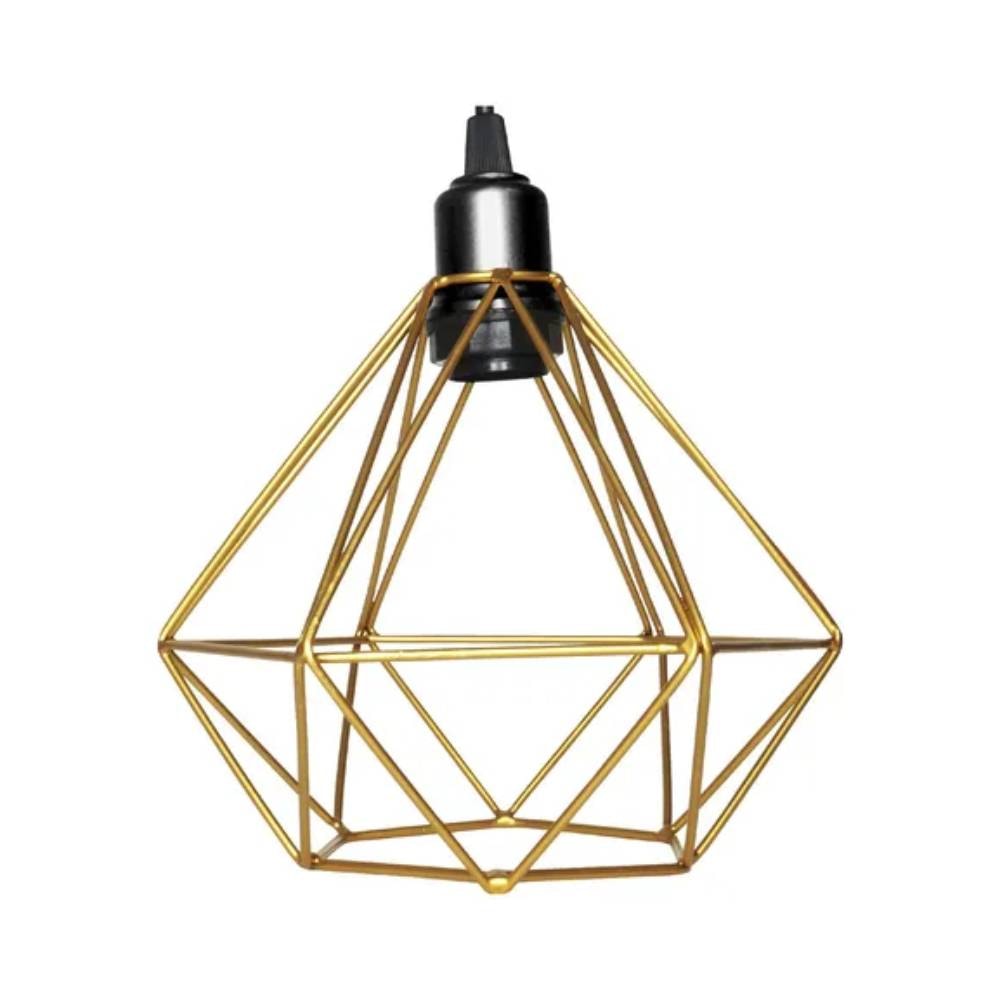 Luminária Pendente RGA Diamante 18cm Dourado - 1848