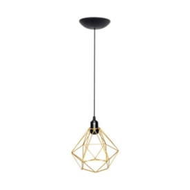 Luminária Pendente RGA Diamante 18cm Dourado - 1848