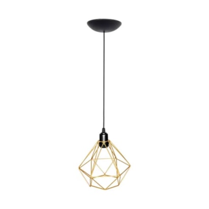 Luminária Pendente RGA Diamante 18cm Dourado - 1848