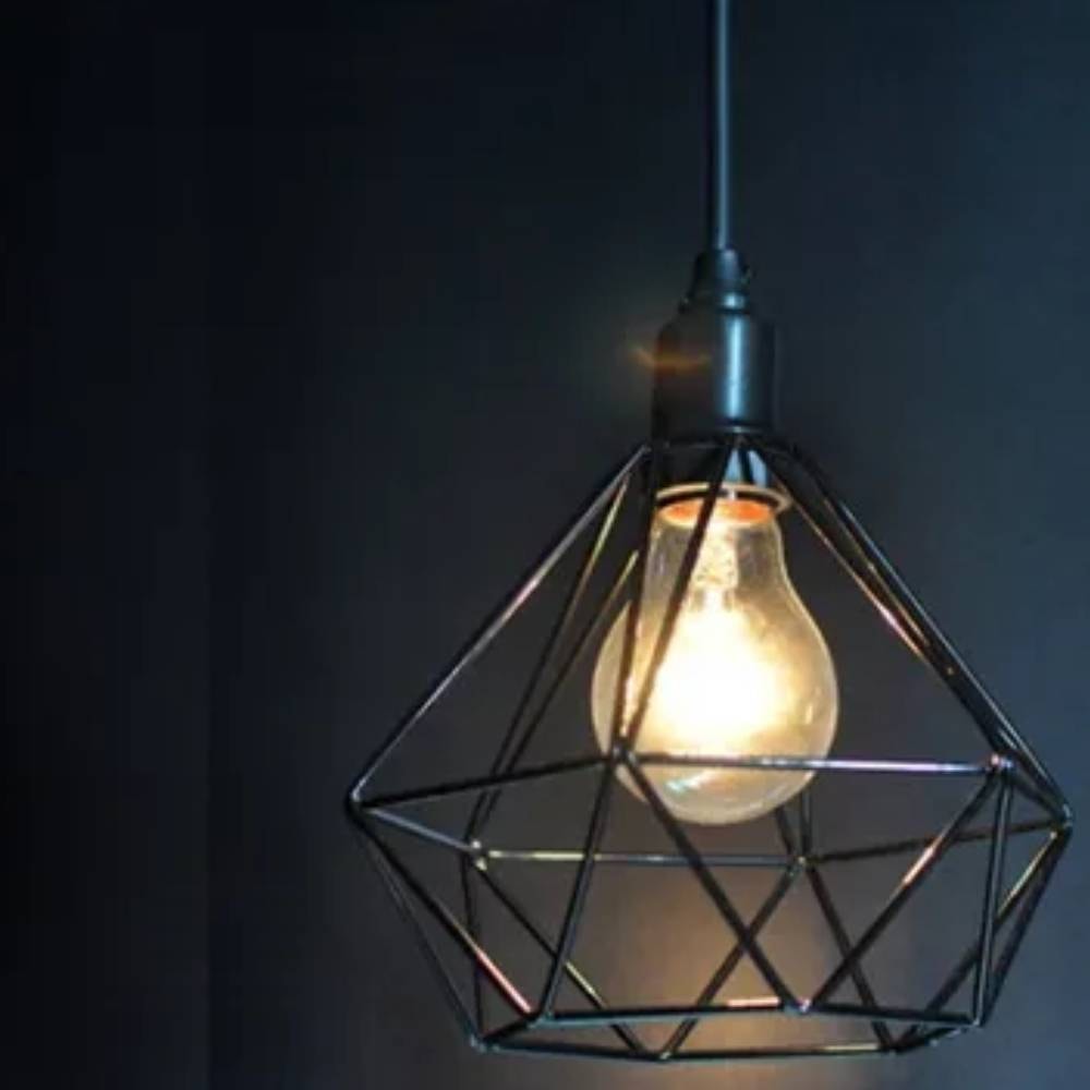 Luminária Pendente RGA Diamante 18cm Preto Fosco - 1848