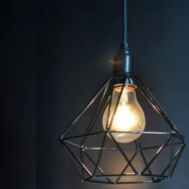 Luminária Pendente RGA Diamante 18cm Preto Fosco - 1848