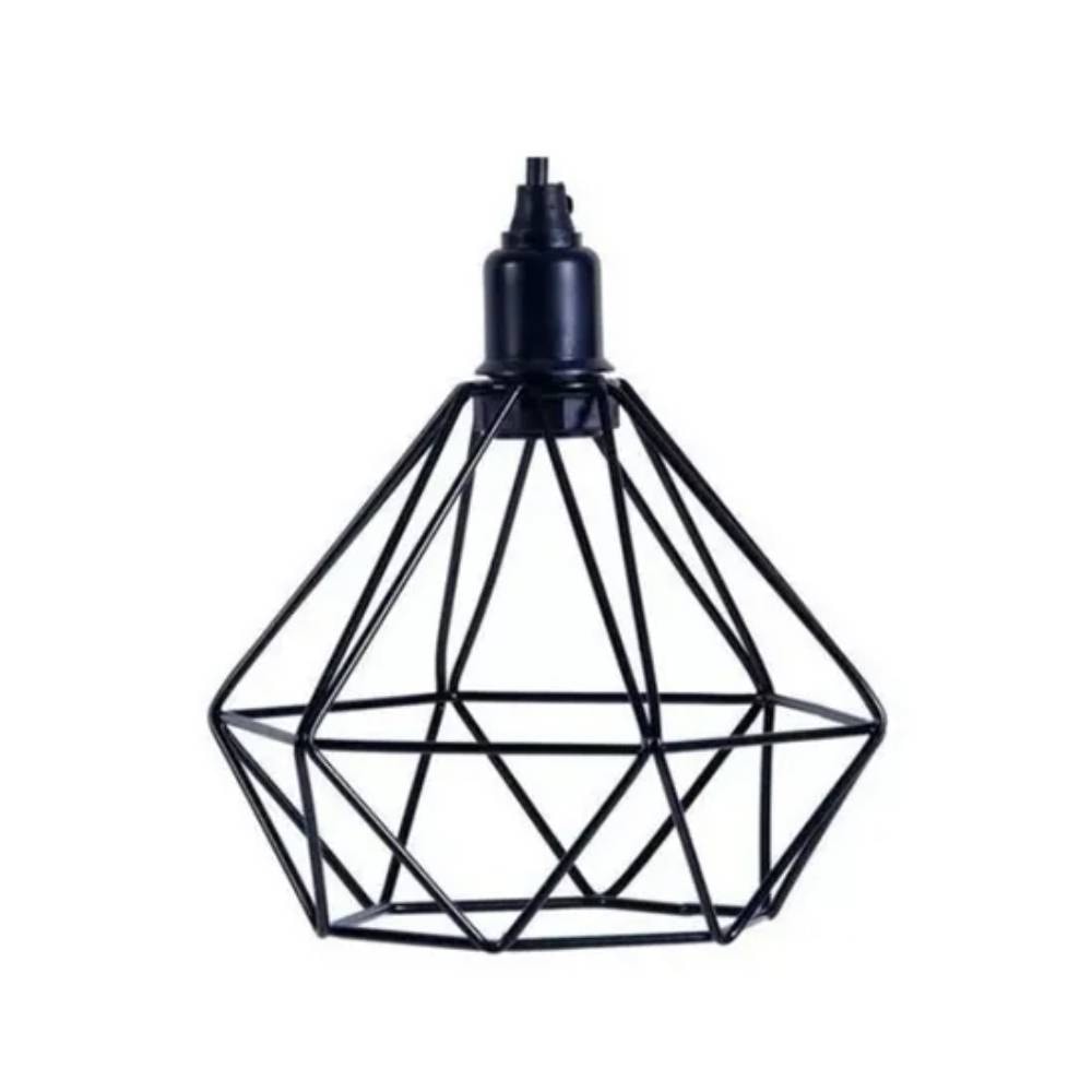Luminária Pendente RGA Diamante 18cm Preto Fosco - 1848