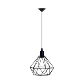 Luminária Pendente RGA Diamante 18cm Preto Fosco - 1848