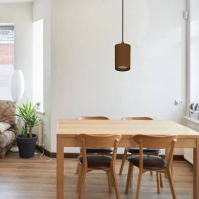 Luminária Pendente Save Energy Tower Red Quadrado 72x72cm Marrom - 100008532