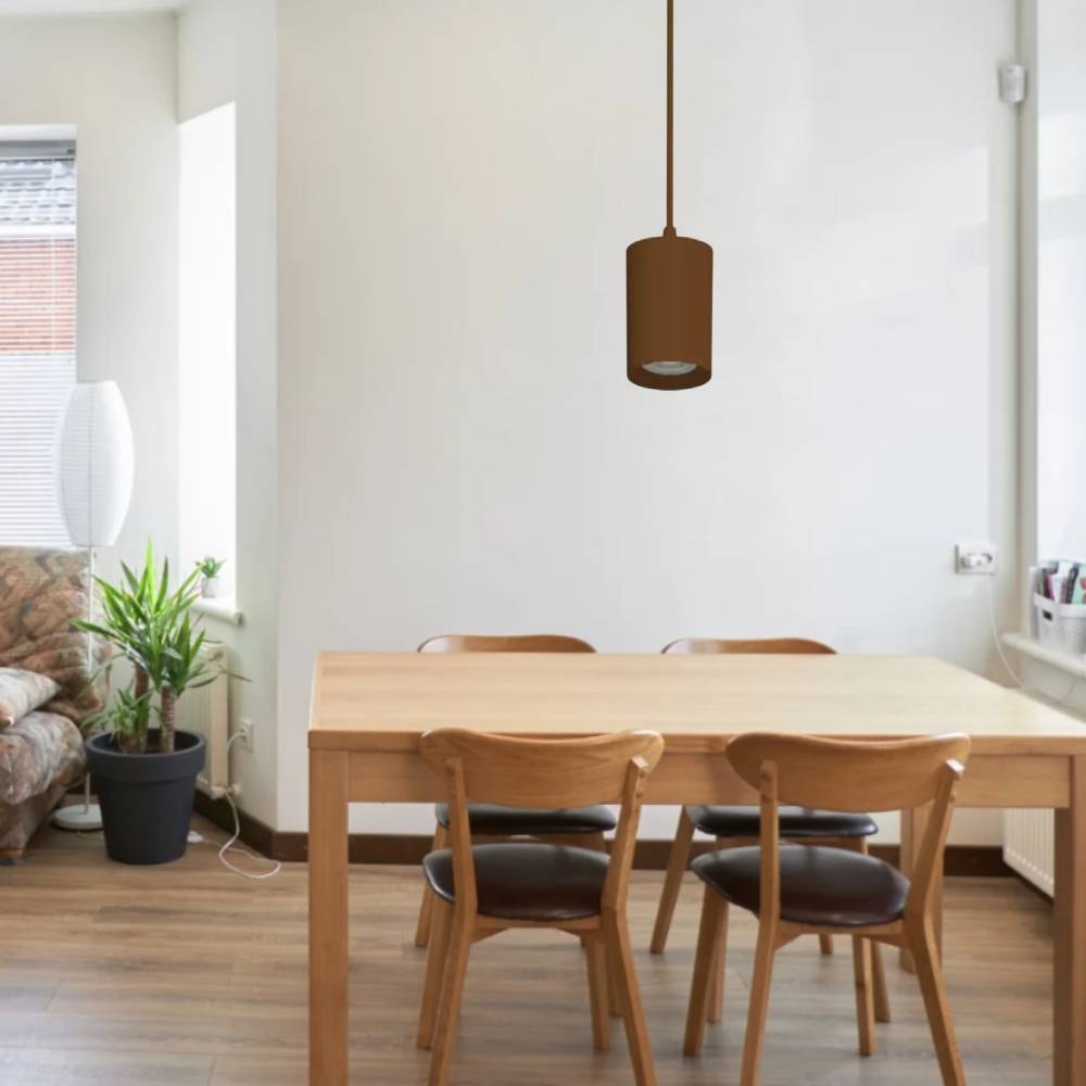 Luminária Pendente Save Energy Tower Red Quadrado 72x72cm Marrom - 100008532